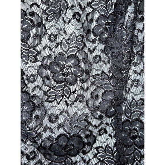 HUGO BUSCATI Collection Black Overlay Lace Satin Sleeveless Open Back - Picture 5 of 12